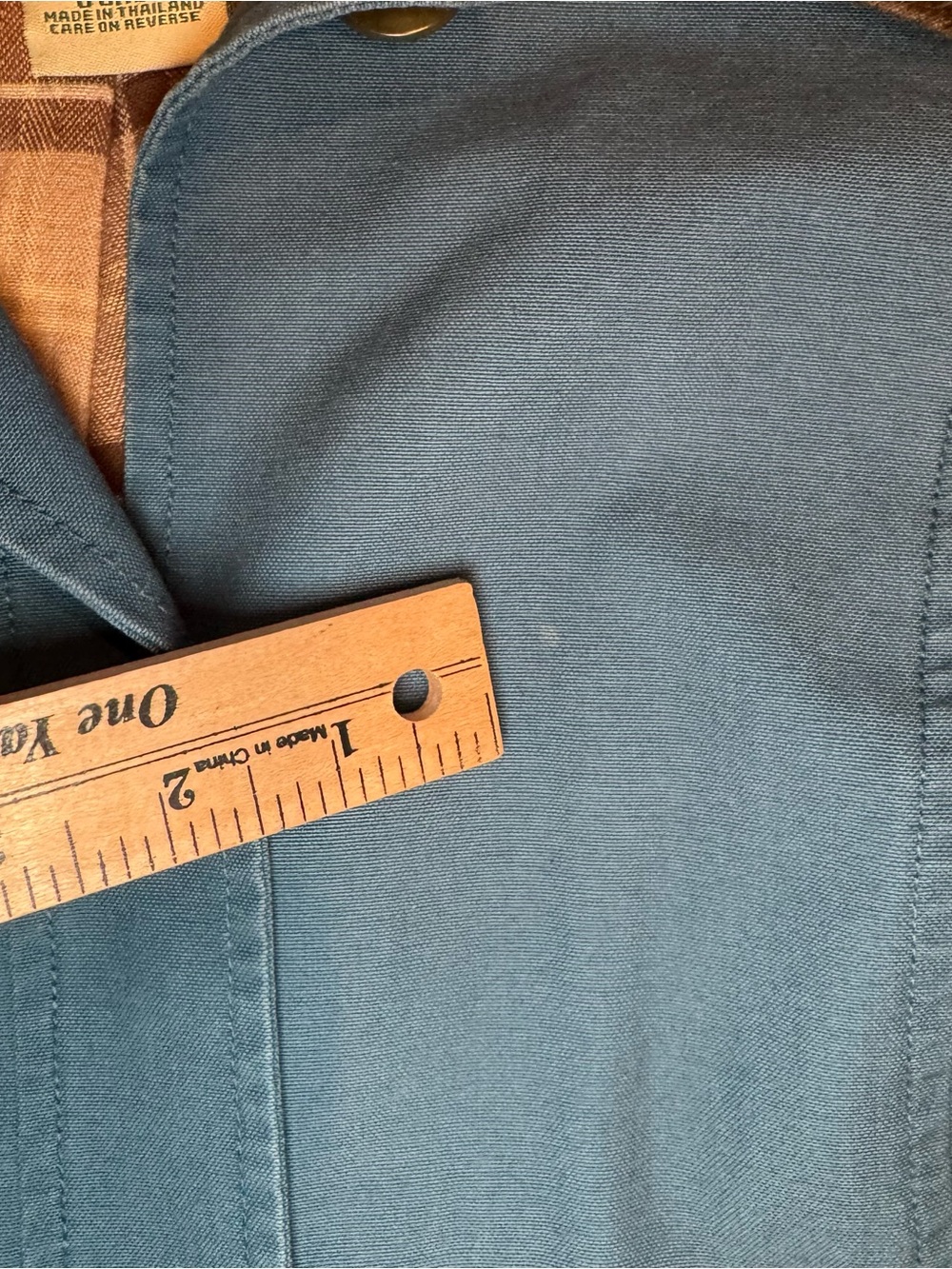 LL Bean Jacket Women Medium Blue Barn Chore Coat Flannel Lined Corduroy Collar - Picture 4 of 9